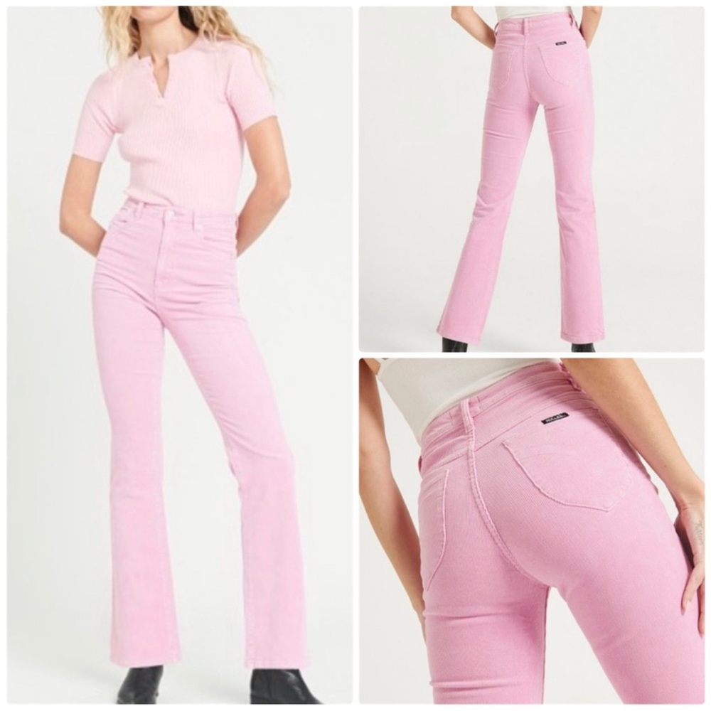 $139 💗 Rolla’s Original High Rise Straight Jean – Pink Corduroy Size: 31